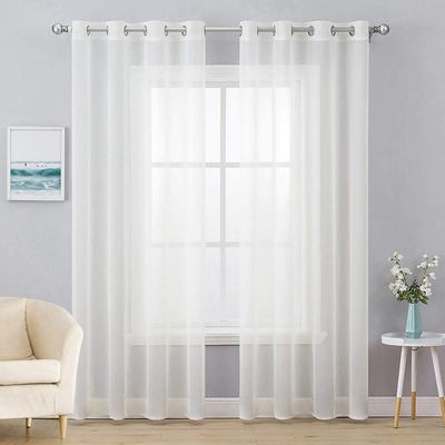 NEW 2 Ivory Sheer Curtains 54” x 108”