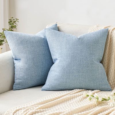 NEW 2pk Burlap Pillow Covers Cases 18x18