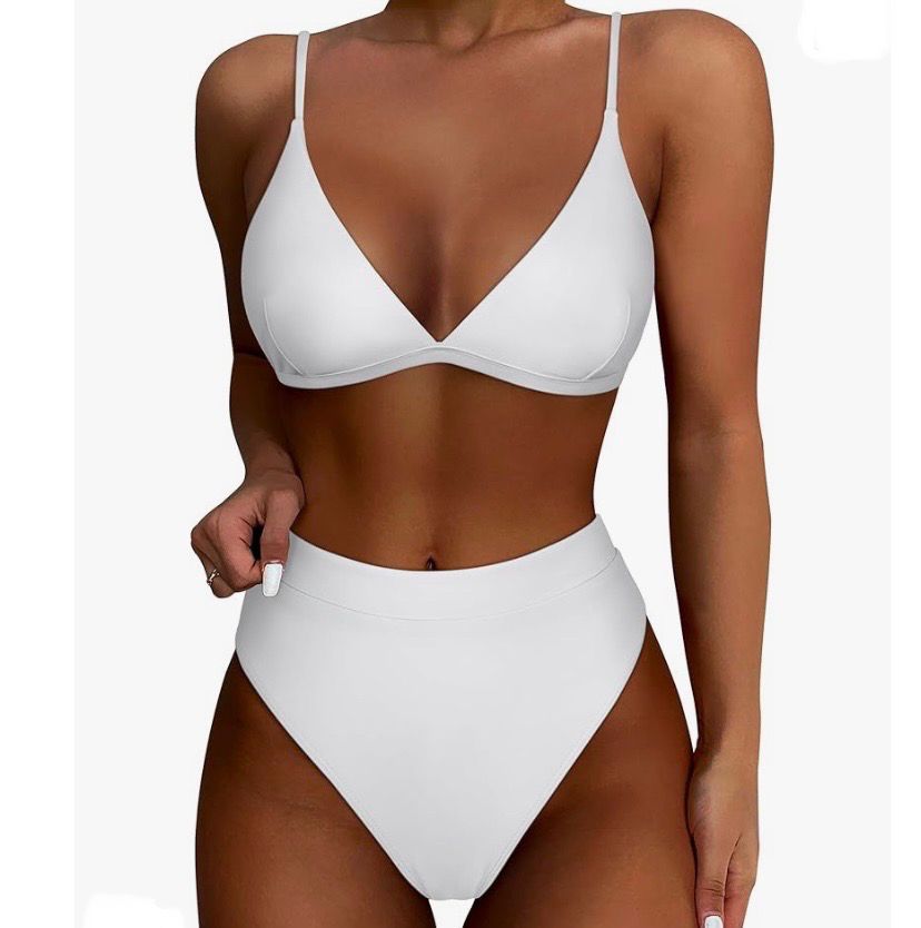 NEW Womens White Bikini Swimsuit S
