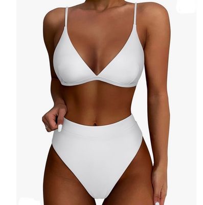 NEW Womens White Bikini Swimsuit S