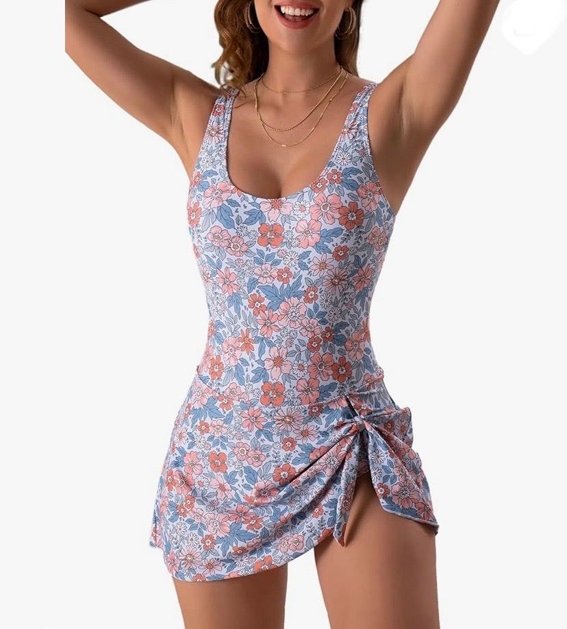NEW Womens One Piece Swimsuit with Coverup L &amp; XL