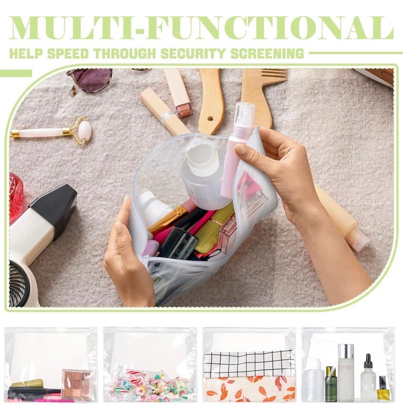 NEW 10 Clear Makeup / Toiletry Travel Bags
