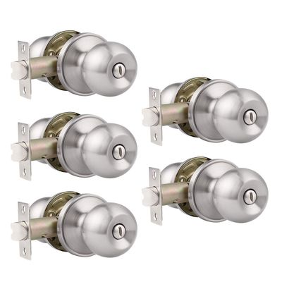 NEW 5 Pack Privacy Bedroom / Bathroom Door Knobs