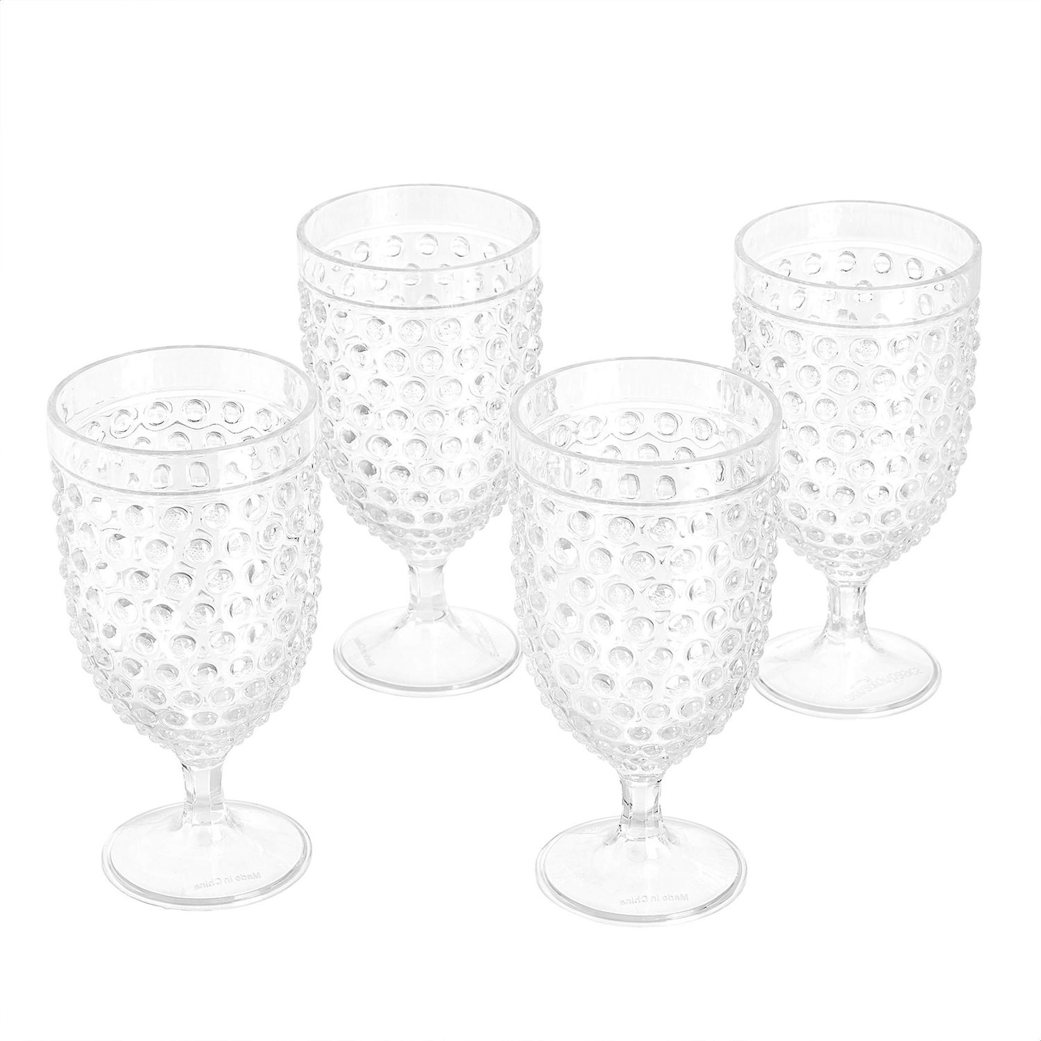 NEW 4 Pack Patio Hobnail Texture Drinking Glasses