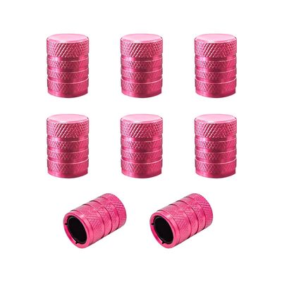 NEW 8 Tire Valve Caps Pink - Aluminum Alloy