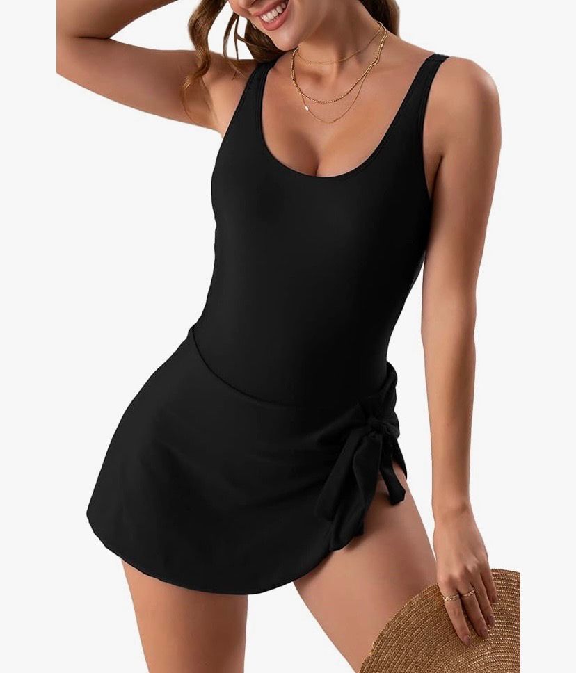 NEW Womens One Piece Swimsuit with Coverup L