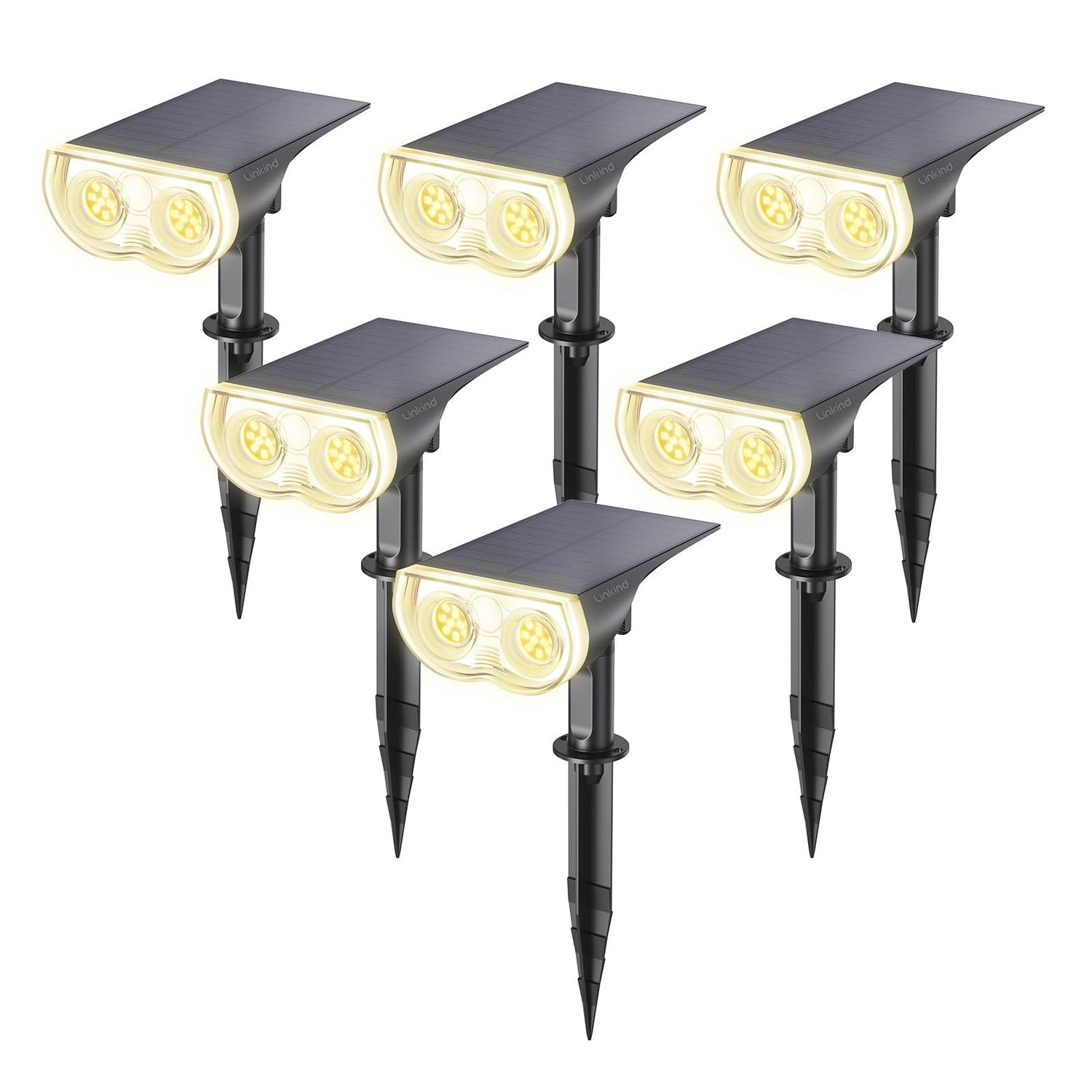 NEW 6 Outdoor Solar Landscape Spot Lights