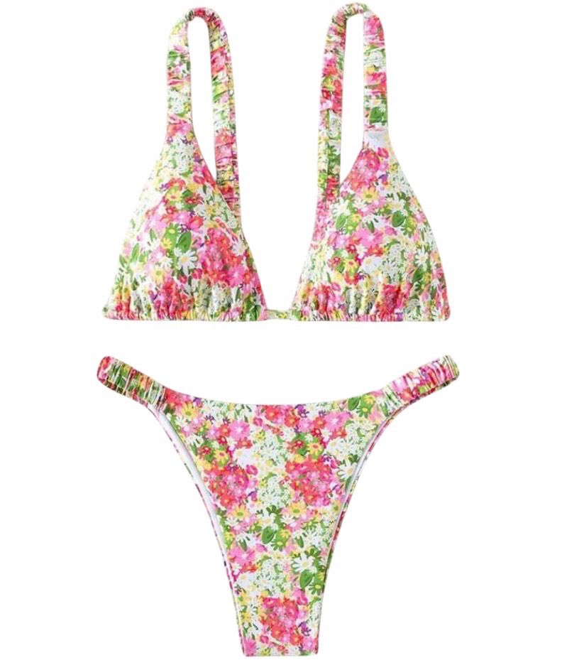 NEW Womens Floral Cami Bikini Swimsuit Set S