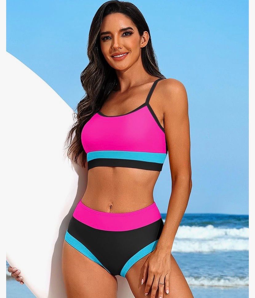 NEW Womens Modest Sporty Bikini Swimsuit S