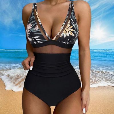 NEW Womens One Piece Mesh Swimsuit Small