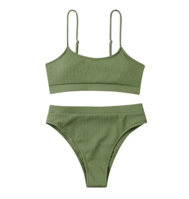 NEW Womens Ribbed Bikini Swimsuit Set M