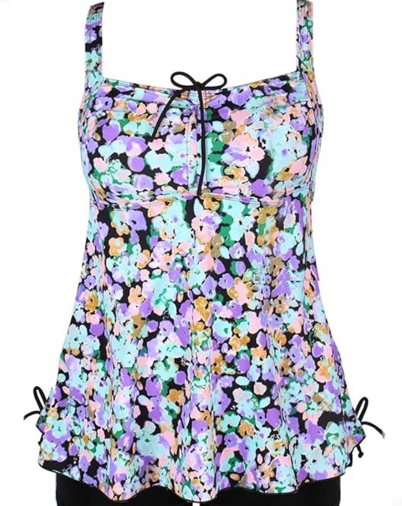 NEW Womens One Piece Floral Swim Dress Top 18W - READ