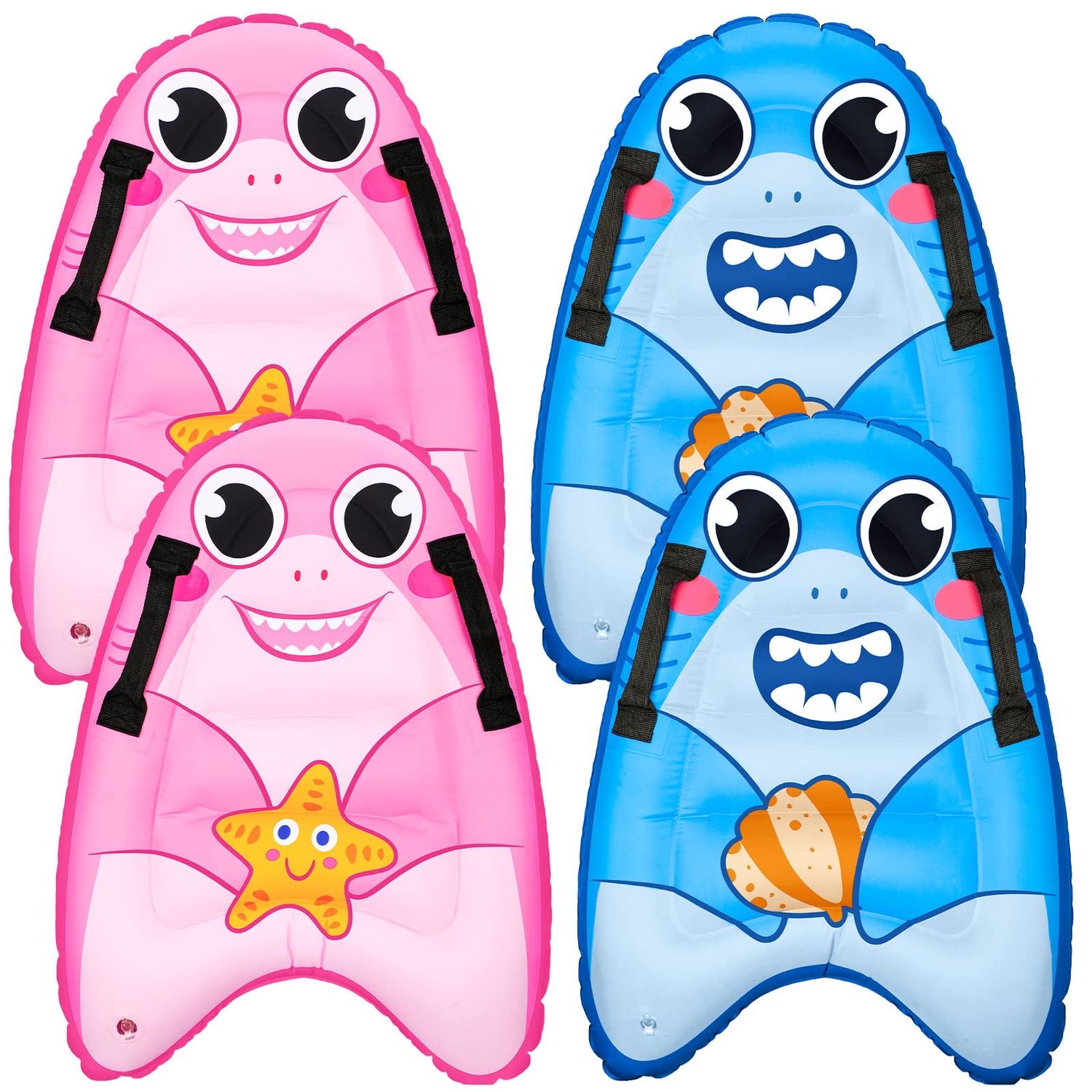 NEW 4pk Kids Inflatable Shark Swimming Kick Board