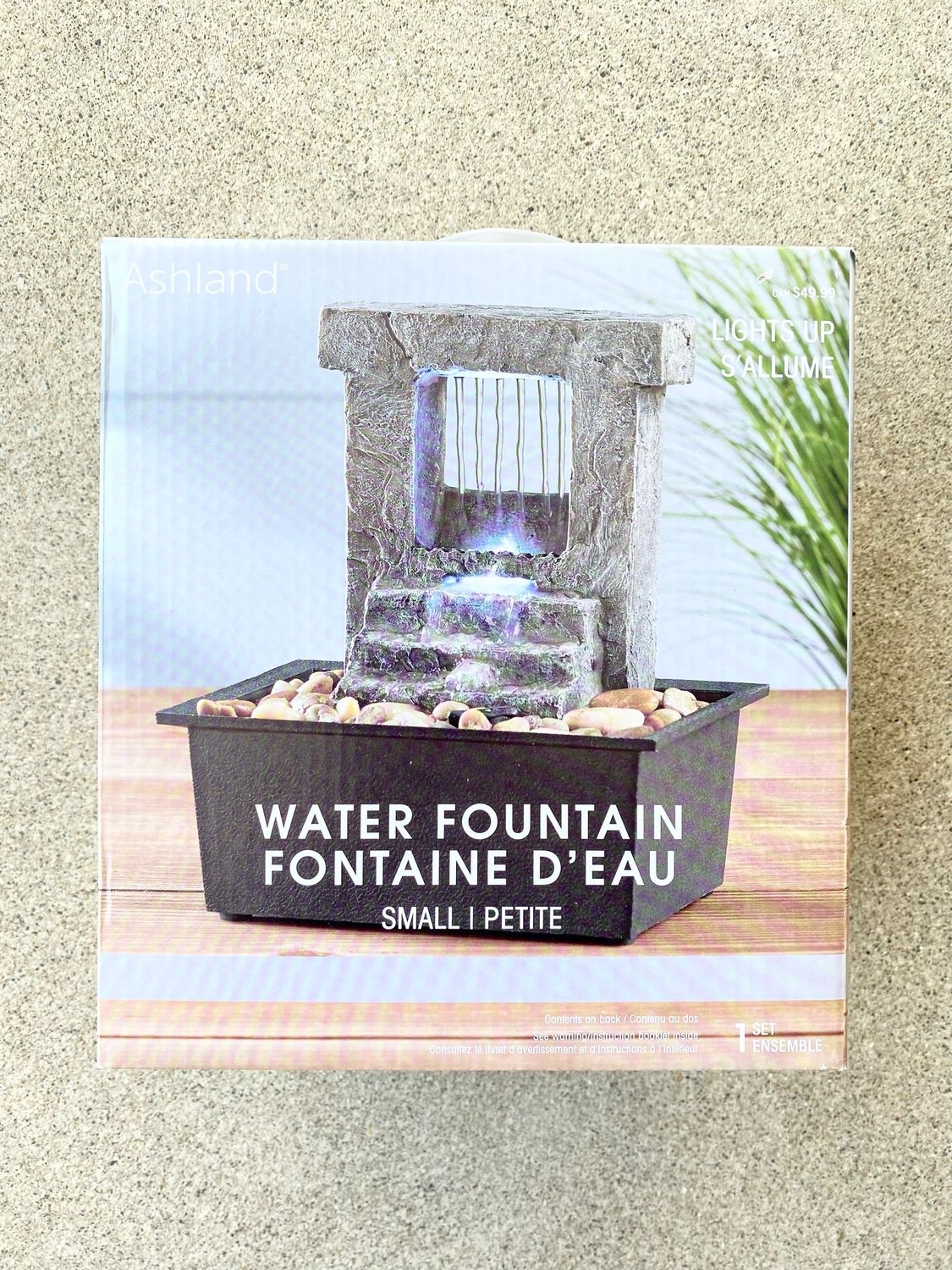 SEALED Indoor Water Fountain with Rocks