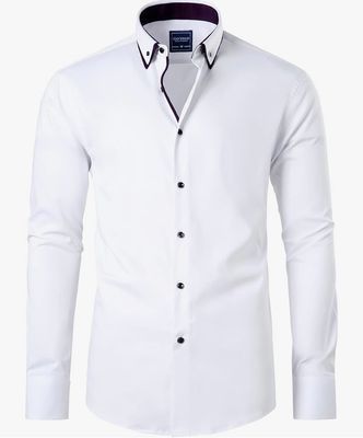 NEW Mens Bamboo Long Sleeve Button Down Dress Shirt S