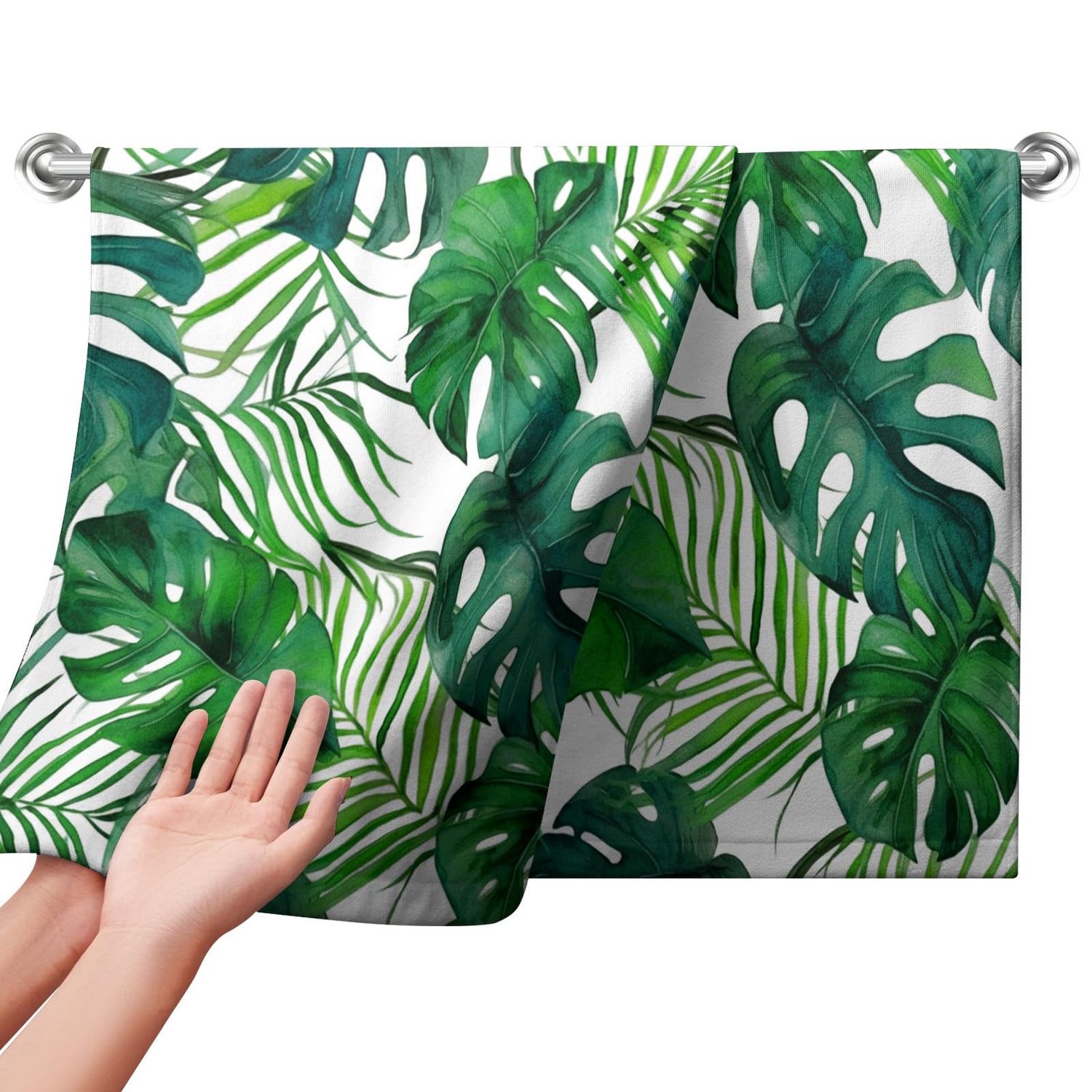 NEW 2pk Summer Palm Tree Leaves Kitchen Hand / Dish Towels