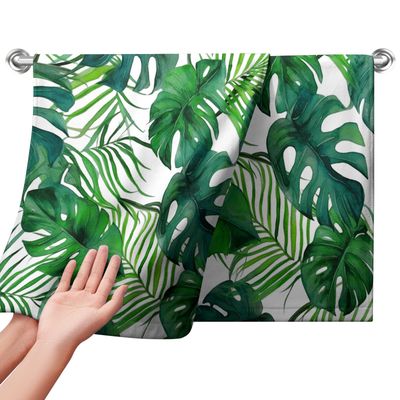 NEW 2pk Summer Palm Tree Leaves Kitchen Hand / Dish Towels