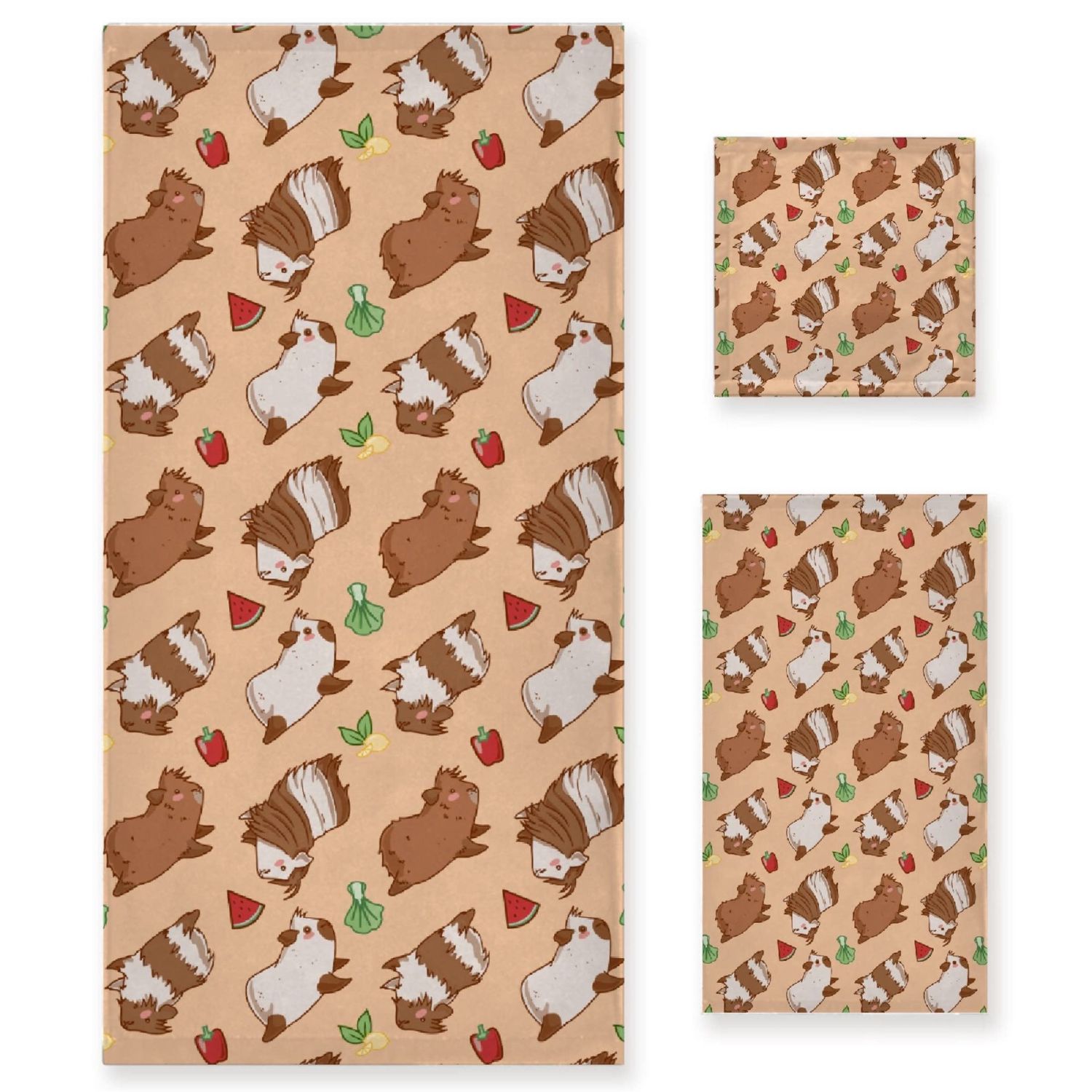 NEW 3pc Guinea Pig Bath Towel Set