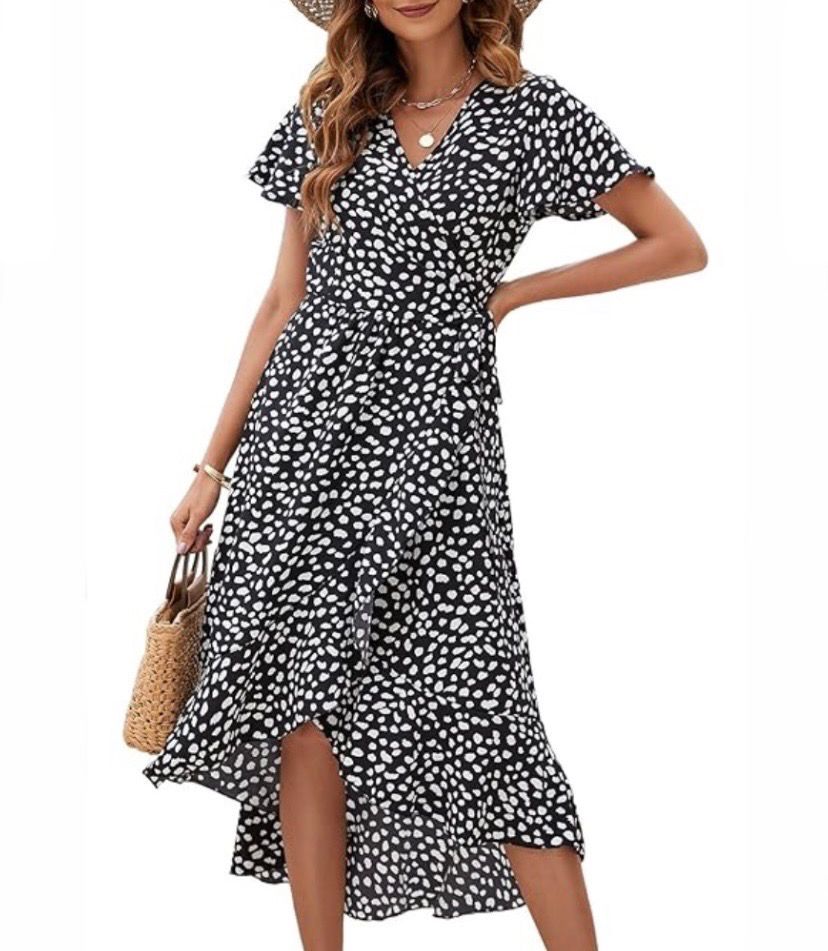 NEW Womens Boho Floral Maxi Wrap Dress Small