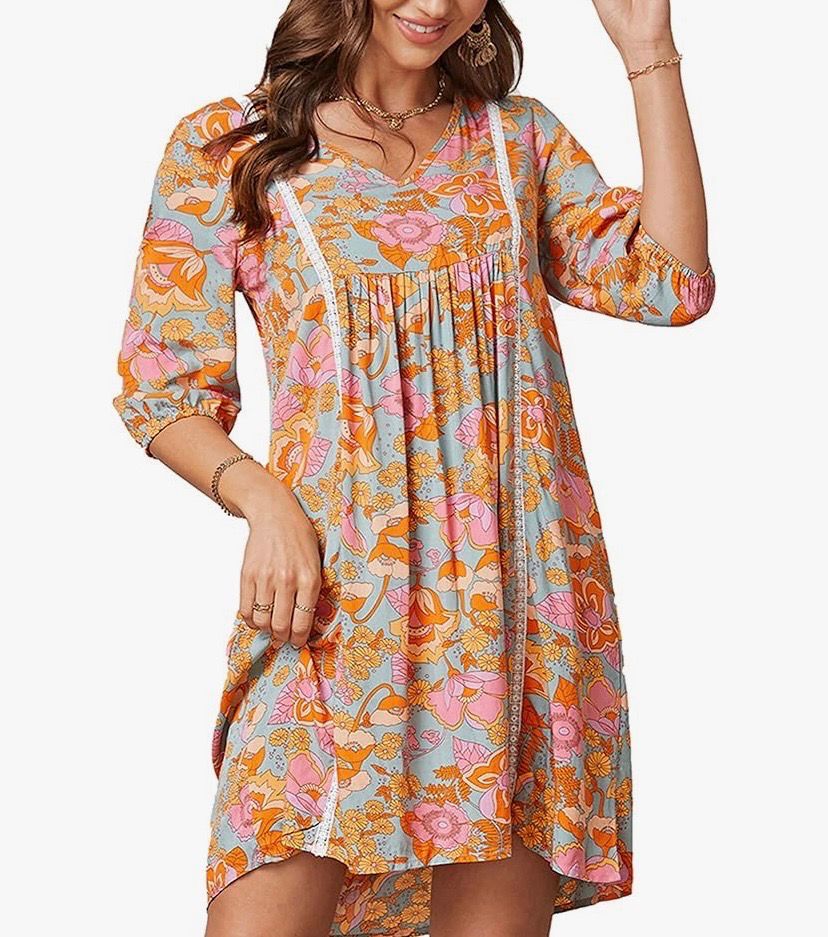 NEW Womens Boho Bohemian Floral Dress Size S &amp; M