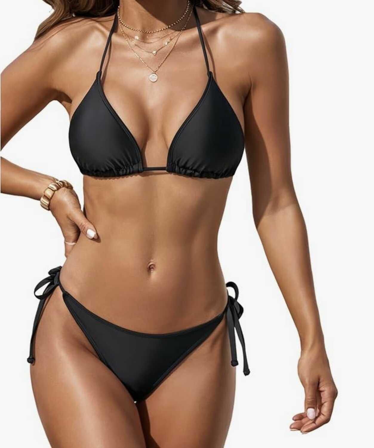 NEW Womens Classic Bikini Swimsuit Tie Up M