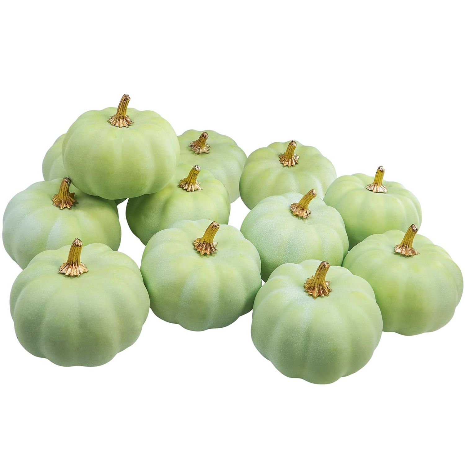 NEW 12 Fall Decorations Foam Green Pumpkins