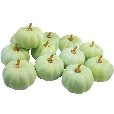 NEW 12 Fall Decorations Foam Green Pumpkins