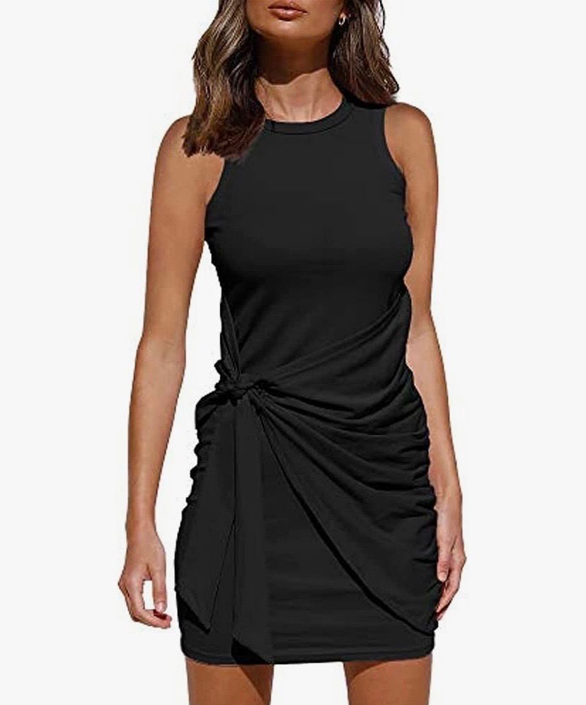 NEW Womens Sleeveless Midi Tie Waist Dress XL