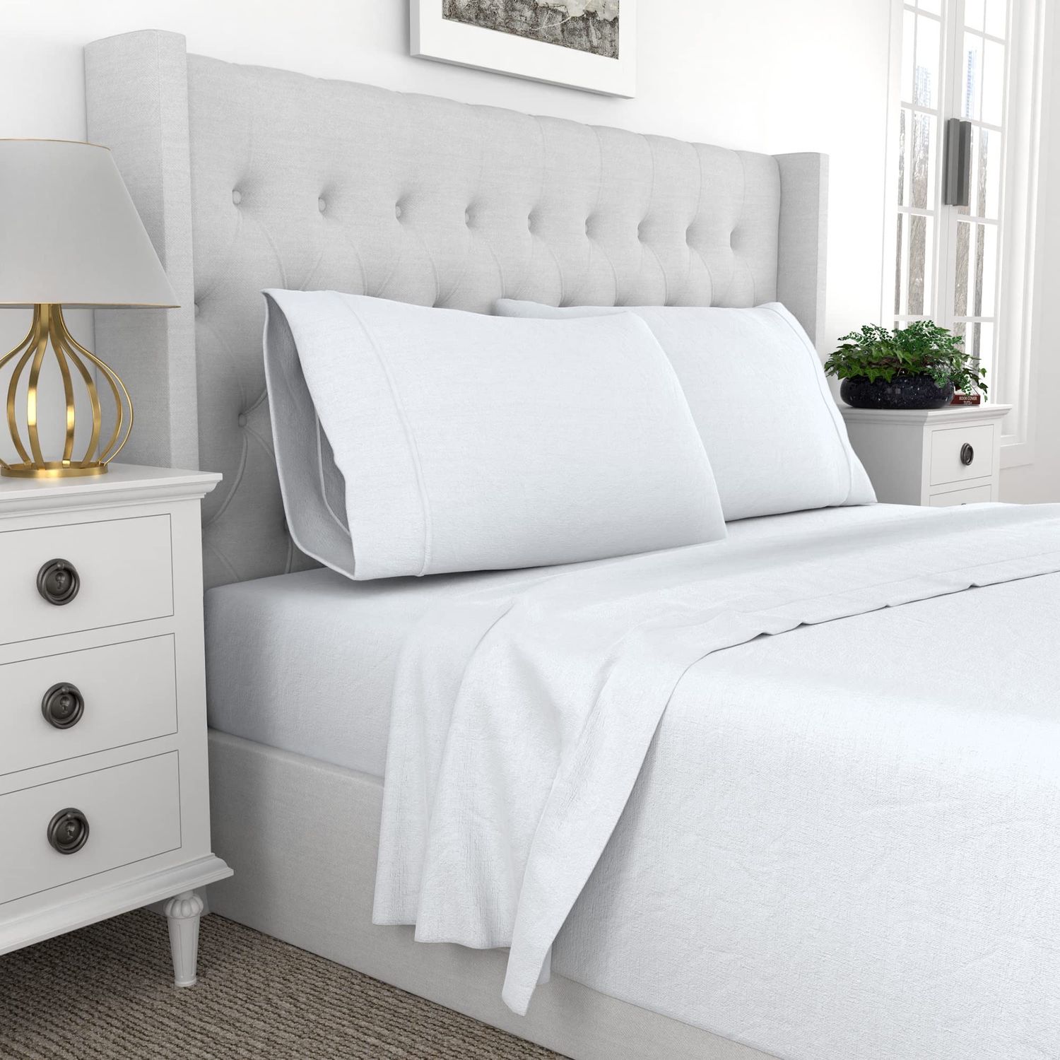 NEW 100% Cotton 3pc Twin Sheet Set White