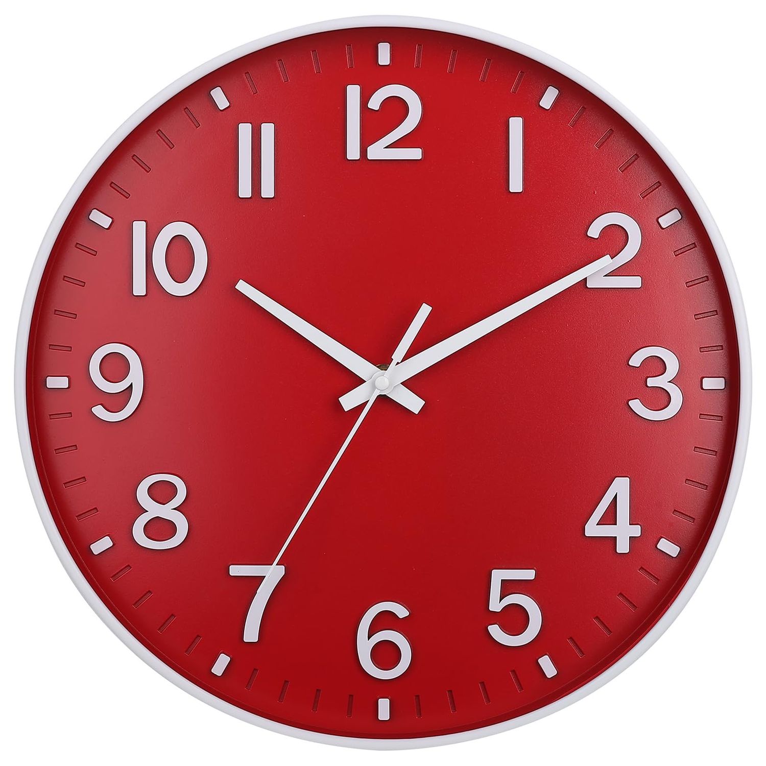 NEW 12” Red Wall Clock - Non Ticking