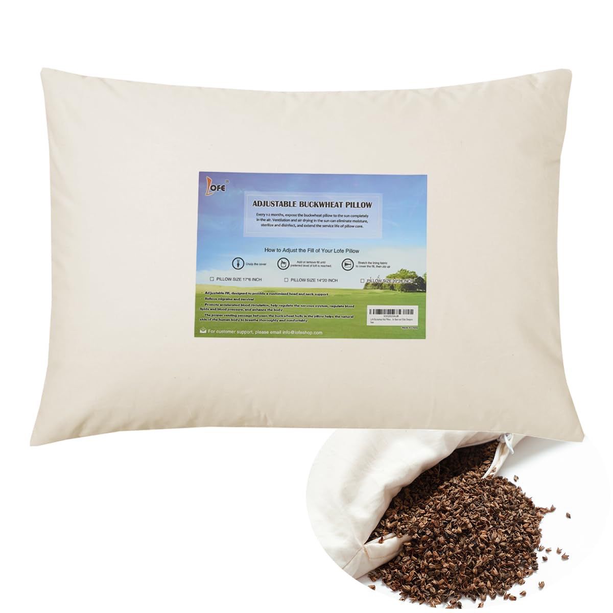 NEW Organic Buckwheat Adjustable Pillow
