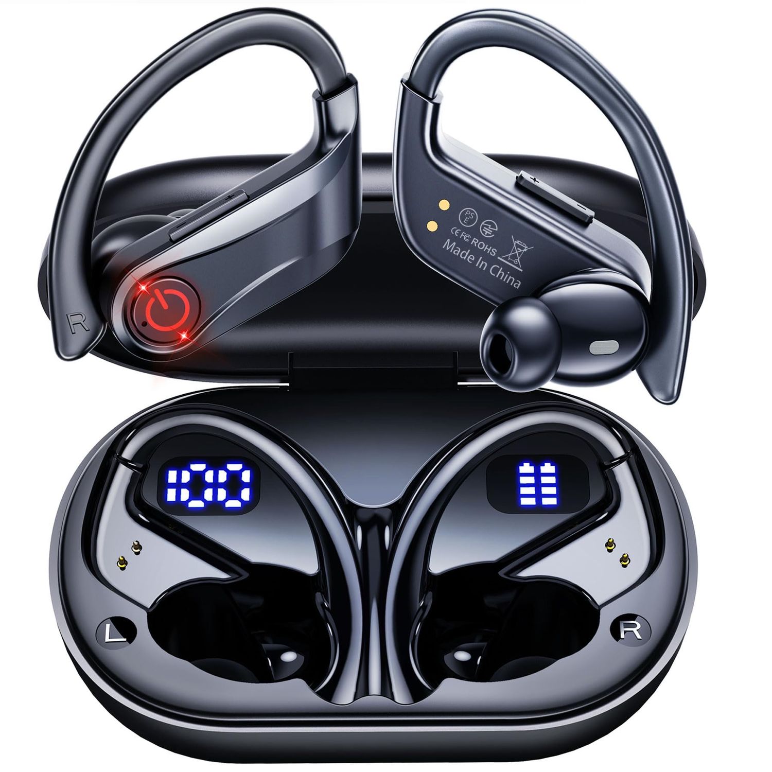 NEW Wireless Bluetooth Earhook Earbuds (reg $68)