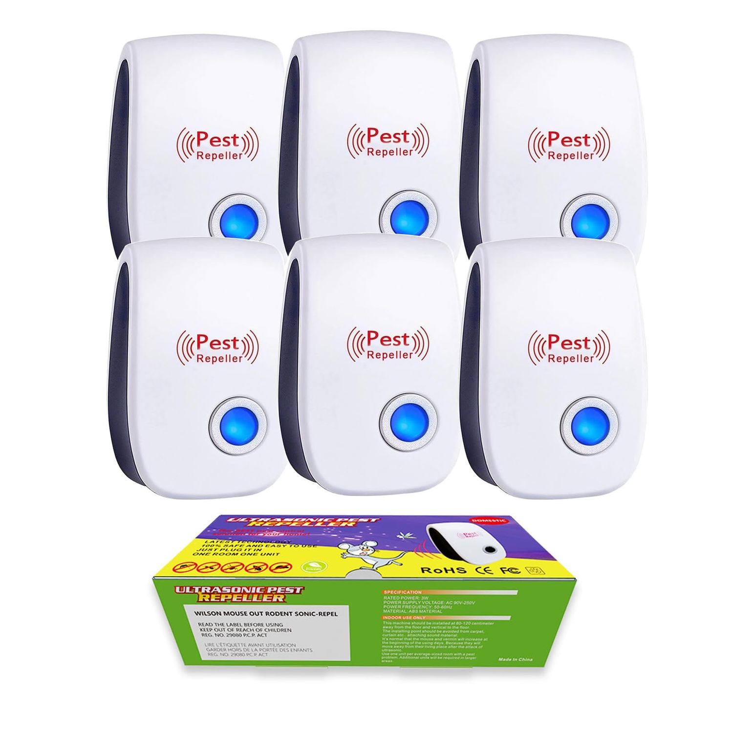 NEW 6 Pack Ultrasonic Bug / Pest Repeller