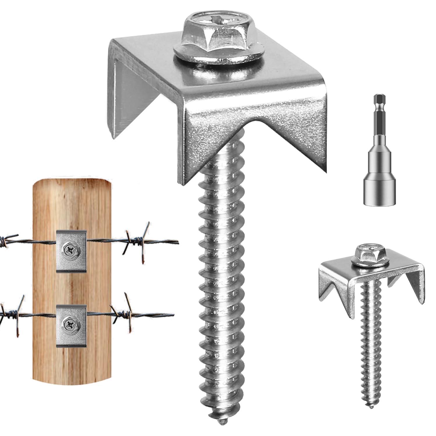 NEW 205pc Fence Staples &amp; Screws Fencing Staples