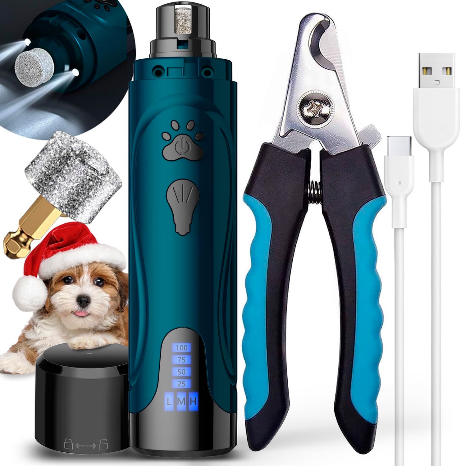 NEW Electric Dog Nail Grinder &amp; Clippers Set