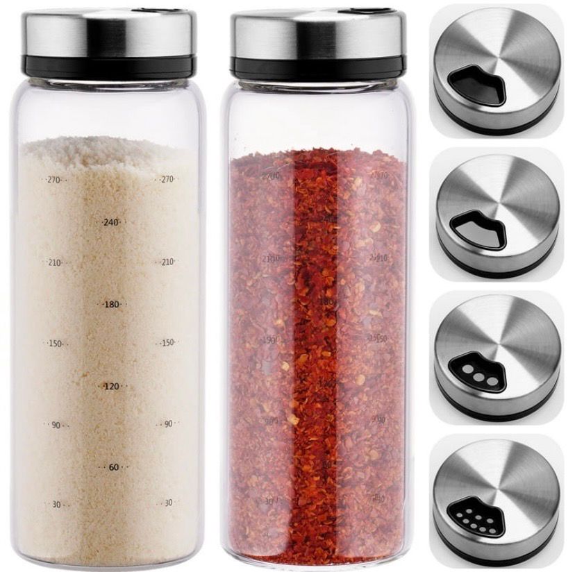 NEW 2 Pack Spice Shakers with Adjustable Lids