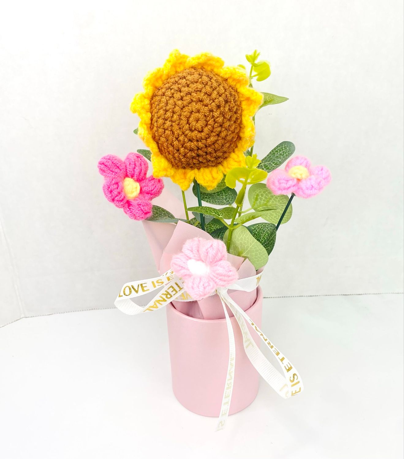 NEW ”Love is Eternal” Crochet Sunflower Bouquet