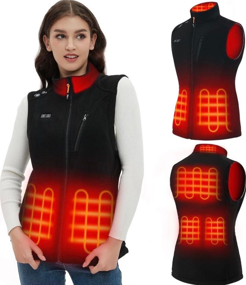 NEW Womens Heated Fleece Vest M