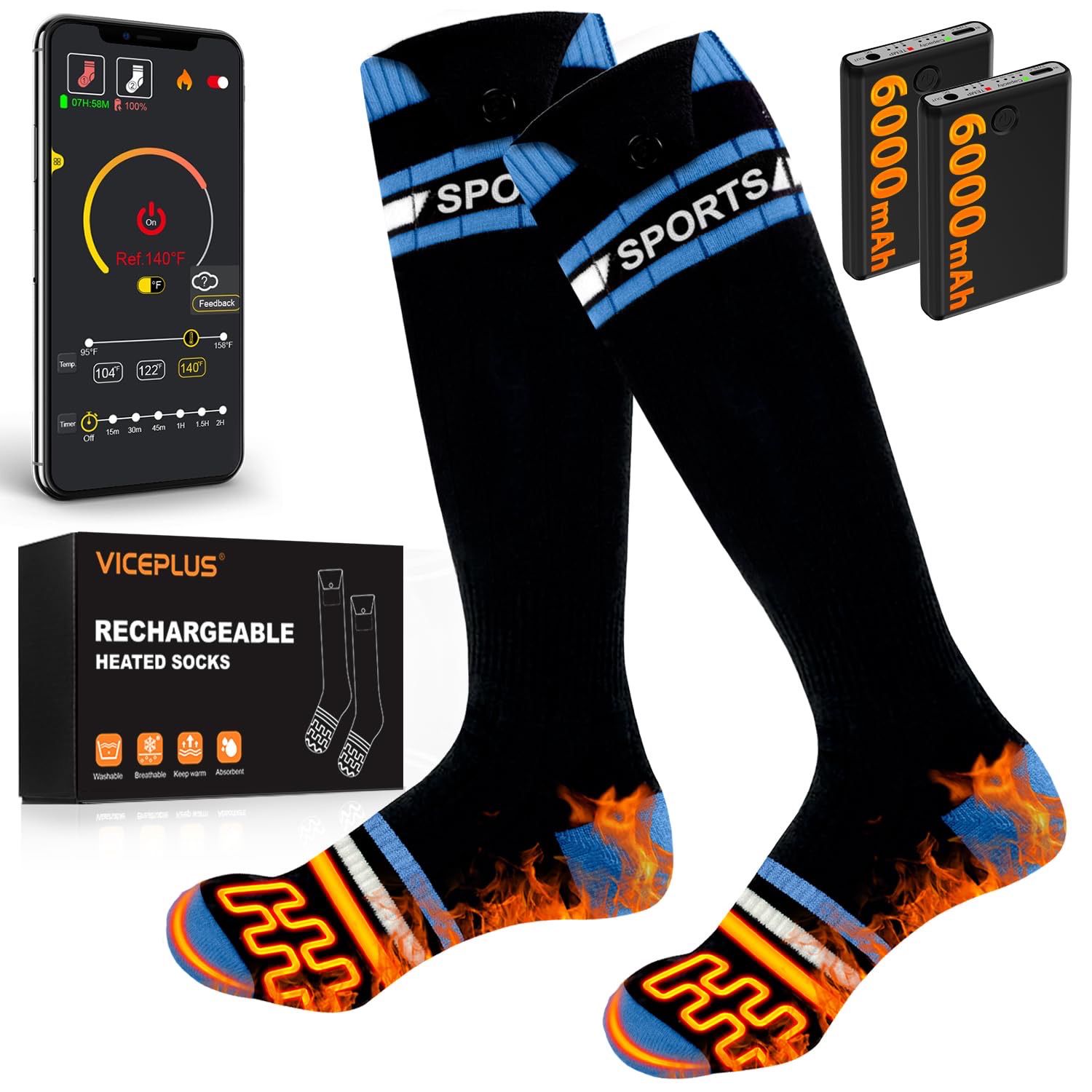 NEW Heated Socks Size 7-12