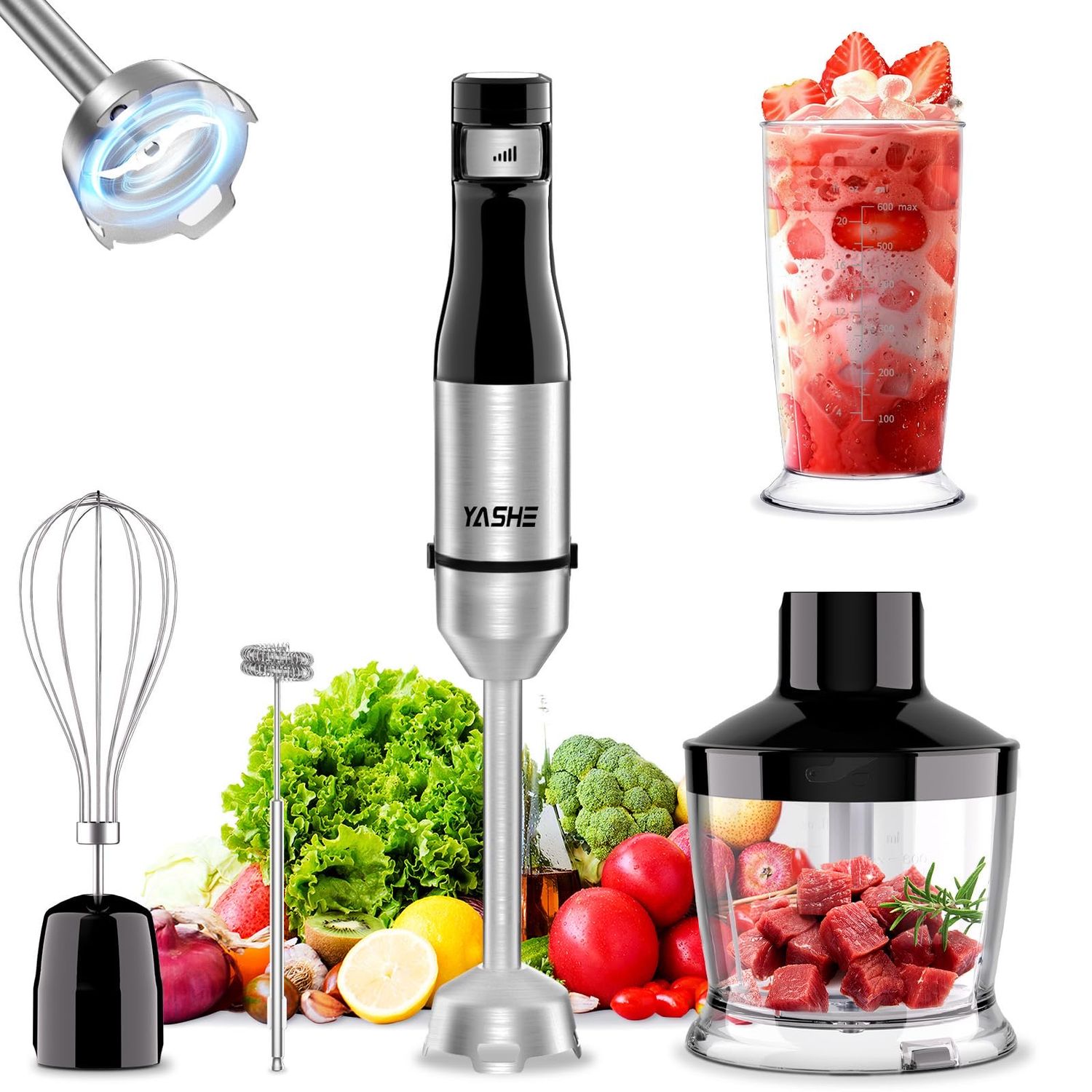 NEW 5 in 1 Immersion Handheld Blender Set
