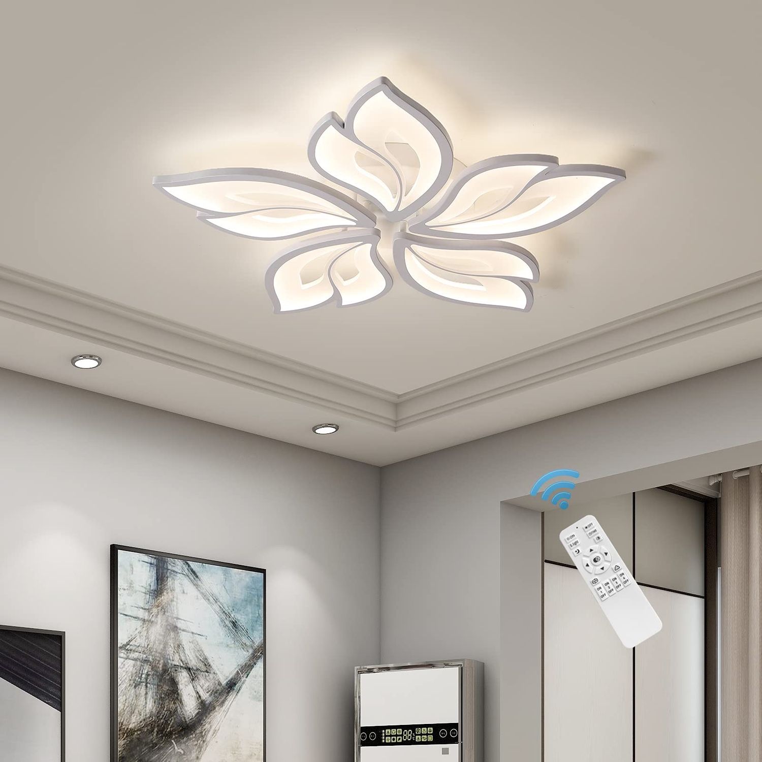 NEW Modern LED Leaf Ceiling Light with Remote
