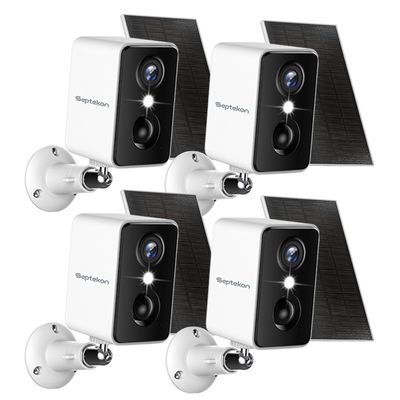 NEW 4 Pack Solar Outdoor 2K Security Cameras NEW 4 Pack Solar Outdoor 2K Security Cameras