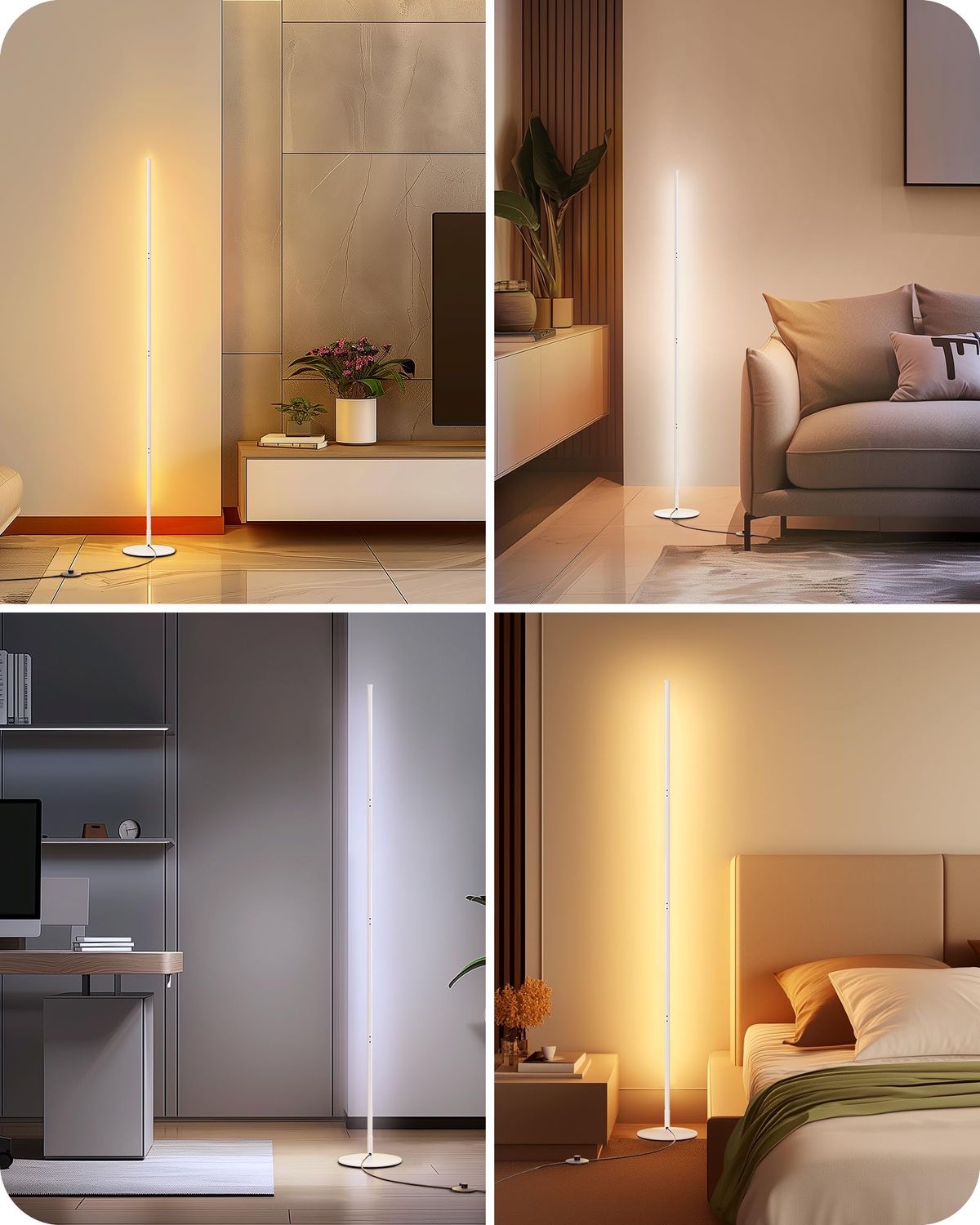 NEW Corner LED Floor Lamp with Remote