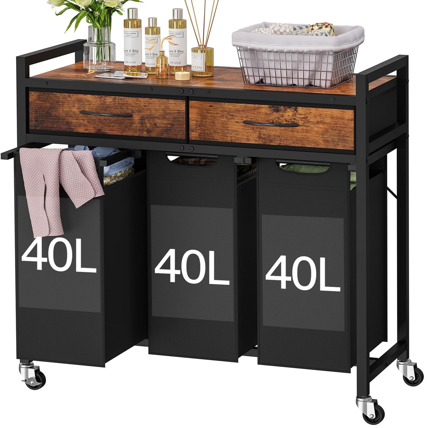 NEW Laundry Hamper Organizer with Drawers