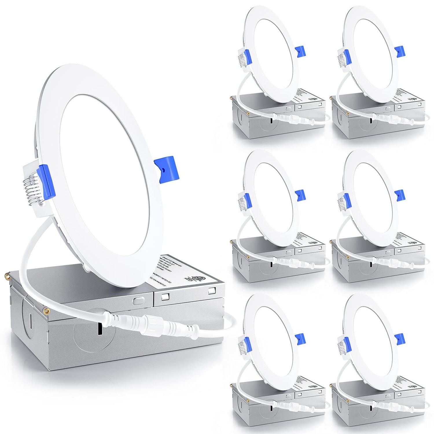 NEW 6 Pack 4” LED Recessed Slim Pot Lights Dimmable