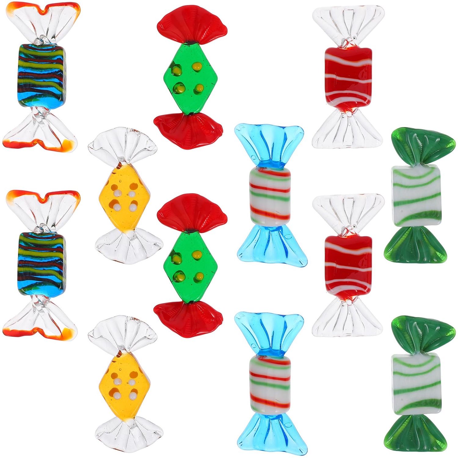 NEW 12Pc Glass Candy Decor