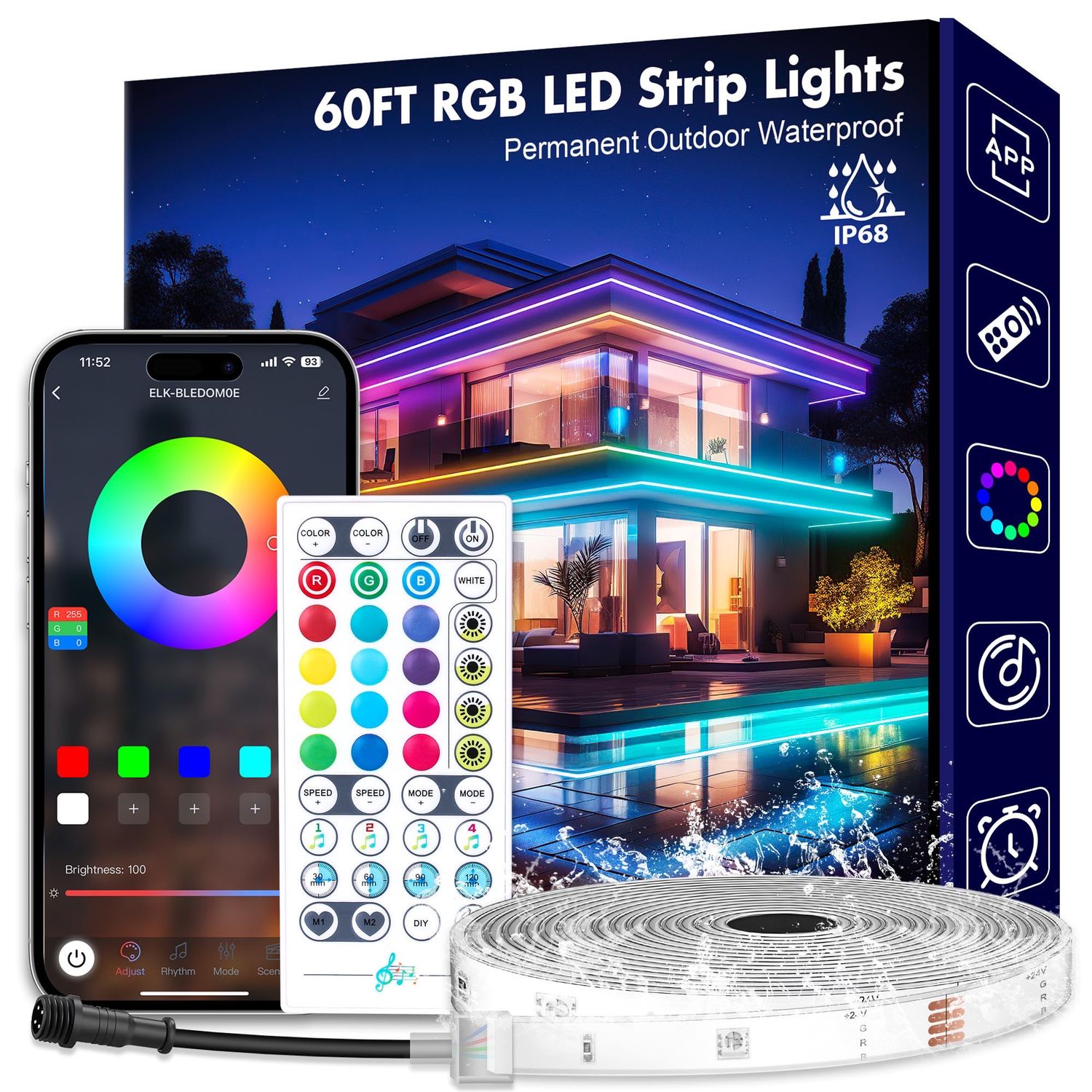 NEW 60ft LED Strip Lights with Remote