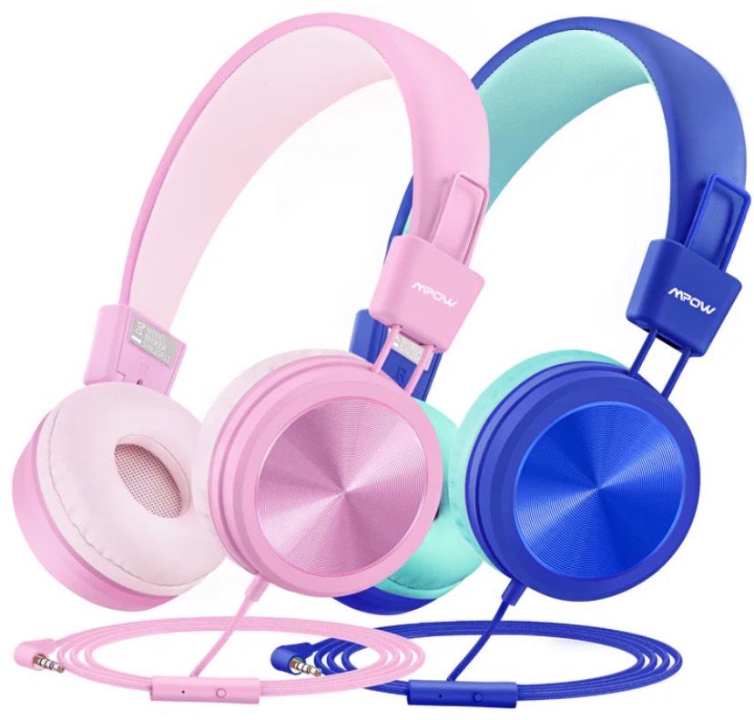 NEW 2 Pack Kids Headphones with Microphone