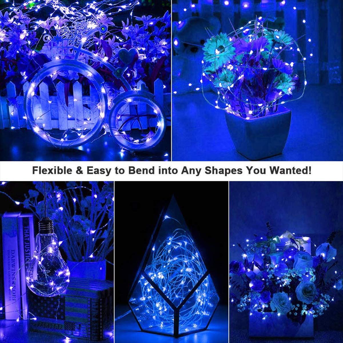 NEW 2 Pack LED Fairy String Lights - Blue