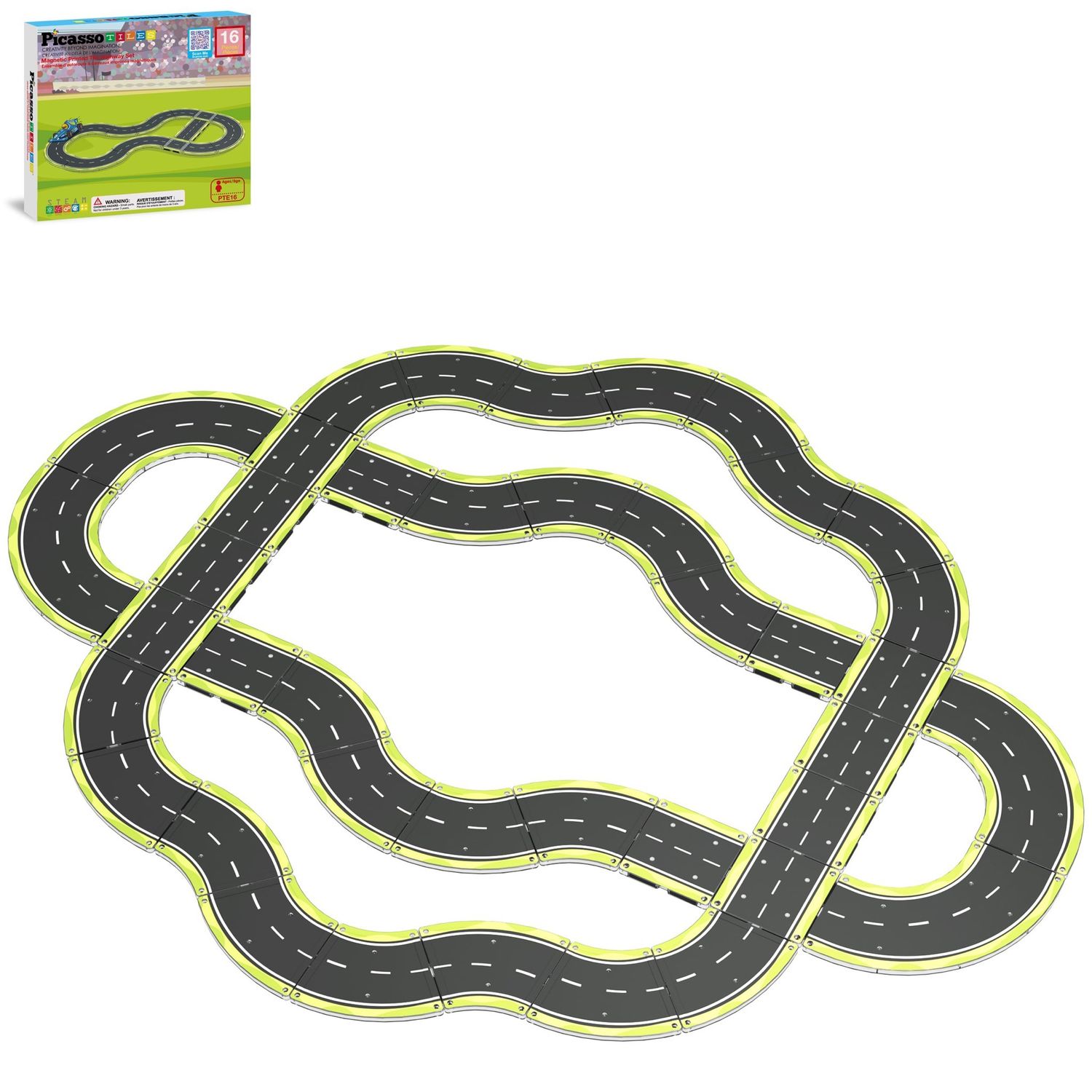 NEW PicassoTiles Magnet Tile Car Track